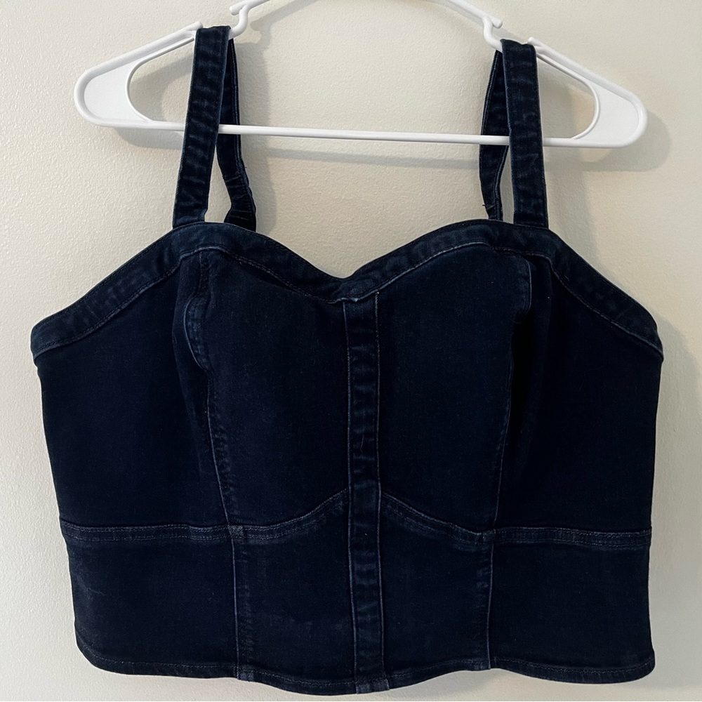 torrid Black Denim Bustier Crop Top